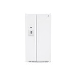 GE GSS25GGPWW 36" Side-By-Side Refrigerator with 25.3 Cu. Ft. Capacity, LED Lighting and External Dispenser (White)