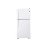 GE GTE19DTNRWW 30" Top Freezer Refrigerator with 19.2 Cu. Ft. Capacity, LED Lighting, ENERGY STAR Rated and ADA Complaint (White)