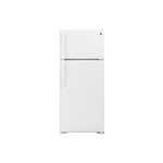 GE GTS18GTNRWW 28" Top Freezer Refrigerator with 17.5 cu. ft. Total Capacity, LED Lighting and Edge-to-Edge Glass Shelves  (White)