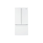 GE GWE19JGLWW 33" Counter Depth French Door Refrigerator with 18.6 Cu. Ft. Total Capacity, ENERGY STAR Rated, Internal Water Dispenser and LED Lighting (White)