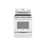 GE JB645DKWW 30" Freestanding Electric Range with 4 Elements, 5.3 cu. ft. Oven Capacity, Self Clean and Ceramic Glass Cooktop (White)