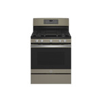 GE JGB735EPES 30" Freestanding Gas Convection Range with 5 Burners, 5 cu. ft. Capacity, Integrated Griddle and No Preheat Air Fry (Slate)