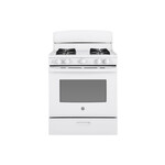 GE JGBS30DEKWW 30" Freestanding Gas Range with 4 Burners, 4.8 cu. ft. Oven Capacity, Broiler Drawer and Precise Simmer Burner  (White)