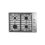 GE JGP3030SLSS 30 inch Gas Cooktop with 4 Burners, Dishwasher-Safe Grates and MAX Burner System (Stainless Steel)