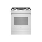 GE JGS760DPWW 30" Smart Slide-In Convection Gas Range with 5 Burners, 5.6 cu. ft. Oven Capacity, Integrated griddle and No Preheat Air Fry (White)