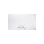 GE JP3036TLWW 36" Electric Cooktop with 5 Elements, Keep Warm Setting and Hot Surface Indicator Lights (White)