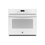 GE JTS3000DNWW 30" Smart Built-In Single Wall Oven with 5 cu. ft. Total Capacity, Self-Clean with Optional Steam Clean and Hidden Bake Element (White)