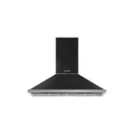 Smeg KPF48UAN 48" Portofino Series Wall Mount Hood with 600 CFM and Halogen Lighting, in Matte Black