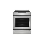 KitchenAid KSIS730PSS 30" Slide-In Induction Range with 4 Elements, 6.4 Cu. Ft. Capacity, Even-Heat True Convection, Air Fry, ADA Compliant, in Stainless Steel