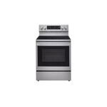 LG LREL6325F 30" Smart Electric Range with 6.3 cu. ft. Capacity, 5 Elements, ThinQ, Air Fry, Sabbath Mode (Stainless Steel)