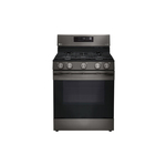 LG LRGL5823D 30" Smart Wi-Fi Enabled Freestanding Gas Range with 5 Sealed Burners, 5.8 cu. ft. Capacity, Fan Convection, Air Fry, EasyClean, Sabbath Mode (PrintProof Black Stainless Steel)