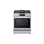 LG LSDL6336F 30 inch Smart Dual Fuel Slide-In Range with 5 Sealed Burners, Griddle, 6.3 cu. ft. Capacity, Drawer Storage, Meat Probe, Air Fry, Sabbath Mode, in PrintProof Stainless Steel