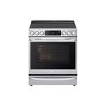 LG LSEL6337F 30" Slide-In Electric Range with 5 Sealed Burners, 6.3 cu. ft. Capacity, Smart wi-fi Enabled, ProBake Convection®, InstaView®, in PrintProof Stainless Steel