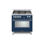 Lofra MSS36M0G500 36 inch Maestro Series Freestanding Dual Fuel Range with 5 Sealed Brass Burners, 3 cu. ft. Oven Capacity and True European Convection (Blue)