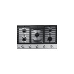 Samsung NA36R5310FS 36" Gas Cooktop with 5 Sealed Burners, Continuous Cast Iron Grates and Front Controls (Stainless Steel)