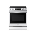 Samsung NE63BB851112 30" Bespoke Smart Slide-In Electric Range with 6.3 cu. ft. Oven Capacity, 5 Elements, Air Fry, Convection and ADA Compliant in White Glass