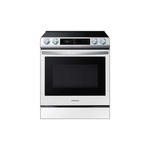 Samsung NE63BB871112AA 30" Smart Slide-In Electric Range with 5 Elements, 6.3 cu. ft. Oven Capacity, Smart Dial and Air Fry (White Glass)