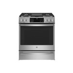 GE Profile P2S930YPFS 30" Smart Slide-In Dual Fuel Range with 5 Burners and 5.7 cu. ft. Oven Capacity in Fingerprint Resistant Stainless Steel