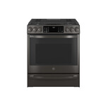 GE Profile PGS930BPTS 30" Smart Slide-In Gas Range with 5 Burners, 5.6 cu. ft. Oven Capacity and No Preheat Air Fry (Black Stainless Steel)