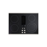 GE Profile PP9830SRSS 30" Electric Cooktop with 4 Elements and Downdraft Exhaust in Black (Stainless Steel)