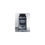 Summit PRO201SS 20" Freestanding Gas Range with 4 Burners, 2.3 cu. ft. Oven Capacity, Drop Down Broiler Compartment, LP Convertible, in Stainless Steel