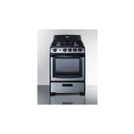 Summit PRO247SS 24" Freestanding Gas Range with 4 Sealed Burners, 2.9 cu. ft. Oven Capacity, LP Convertible, in Stainless Steel