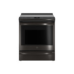 GE Profile PSS93BPTS 30" Smart Slide-In Electric Range with 5 Elements, 5.3 cu. ft. Oven Capacity, No Preheat Air Fry, Soft Close Storage Drawer, Convection with Precise Air, (Black Stainless Steel)