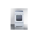 Summit REX2051WRT 20" Freestanding Electric Range with 4 Elements, 2.3 cu. ft. Oven Capacity, Smooth Ceramic Glass Top, Hot Surface Indicator, ADA Compliant (White)