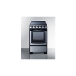 Summit REX2071SSRT 20" Slide-In Look Electric Range with 4 Elements, 2.4 cu. ft. Capacity, Ceramic Smooth Cooktop and Oven Lights, in Stainless Steel