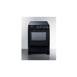 Summit REX2431BRT 24" Smoothtop Electric Range with 4 Elements, 2.9 cu. ft. Oven Capacity, Storage Drawer, ADA Compliant, and Hot Surface Indicator (Cord Not Included) (Black)