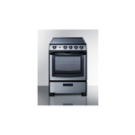 Summit REX2451SSRT 24" Smoothtop Electric Range with 4 Elements, 2.9 cu. ft. Oven Capacity, Storage Drawer, ADA Compliant, and Hot Surface Indicator (Cord Not Included) (Stainless Steel)