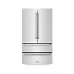 ZLINE RFM-36 36" Freestanding French Door Refrigerator with 22.5 cu. ft. Capacity, Double Freezer Drawer, LED Lighting, Humidity Controlled Crisper Drawers and Super Cool Function in Stainless Steel