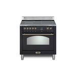 Lofra RS30M000I4 30" Dolcevita Series Freestanding Induction Range with 4 Elements, 3 cu. ft. Oven Capacity and True European Convection (Matte Black, Brass)