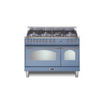 Lofra RD48MMG700 48" Dolcevita Series Freestanding Dual Fuel Range with 7 Sealed Brass Burners, 4.27 cu. ft. Total Oven Capacity and True European Convection (Lavender, Chrome)