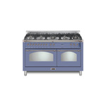 Lofra RD60MMG800 60" Dolcevita Series Freestanding Dual Fuel Range with 8 Sealed Brass Burners, 4.92 cu. ft. Total Oven Capacity and True European Convection (Lavender, Chrome)