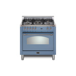 Lofra RS30M0G500 30" Dolcevita Series Freestanding Dual Fuel Range with 5 Sealed Brass Burners, 3 cu. ft. Oven Capacity and True European Convection (Lavender, Chrome)