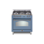 Lofra RS36M0G500 36" Dolcevita Series Freestanding Dual Fuel Range with 5 Sealed Brass Burners, 3 cu. ft. Oven Capacity and True European Convection (Lavender, Chrome)