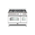 Lofra RD48MMG700 48" Dolcevita Series Freestanding Dual Fuel Range with 7 Sealed Brass Burners, 4.27 cu. ft. Total Oven Capacity and True European Convection (White, Chrome)