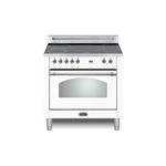 Lofra RS36M000I5 36" Dolcevita Series Freestanding Induction Range with 5 Elements, 3 cu. ft. Oven Capacity and True European Convection (White, Chrome)