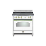 Lofra RS30M000I4 30" Dolcevita Series Freestanding Induction Range with 4 Elements, 3 cu. ft. Oven Capacity and True European Convection (White, Brass)