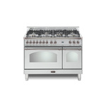 Lofra RD48MMG700 48" Dolcevita Series Freestanding Dual Fuel Range with 7 Sealed Brass Burners, 4.27 cu. ft. Total Oven Capacity and True European Convection (Stainless Steel, Chrome)