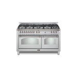 Lofra RD60MMG800 60" Dolcevita Series Freestanding Dual Fuel Range with 8 Sealed Brass Burners, 4.92 cu. ft. Total Oven Capacity and True European Convection (Stainless Steel, Chrome)