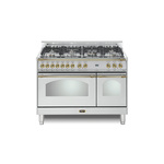 Lofra RD48MMG700 48 inch Dolcevita Series Freestanding Dual Fuel Range with 7 Sealed Brass Burners, 4.27 cu. ft. Total Oven Capacity and True European Convection (Stainless Steel, Brass)