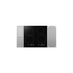 Sharp SCH2443GB 24" Induction Cooktop with 4 Elements, Residual Heat Indicator, Bridge Element, Power Boost, Simmer Enhancer, White LED Controls, Magnetic Stainless Steel Side Accessories, EuroKera Glass, in Black