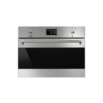 Smeg SFU4302MCX 24" Classic Series Built-in Speed Oven with 1.41 cu. ft. Capacity, 1000 Watt Microwave and Halogen Lighting in Stainless Steel