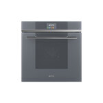 Smeg SFU6104TVS 24" Linea Series MultiFunction Oven with 2.54 cu. ft. Capacity, Touch Screen Controls, True European Convection and Vapor-Clean System in Silver