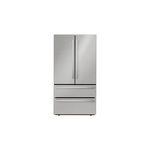 Sharp SJG2351FS 36" 4-Door French Door Refrigerator with 22.5 cu. ft. Capacity, Fingerprint Resistant, Energy Star, Automatic Ice Maker and Humidity-Controlled Crisper Bins in Stainless Steel