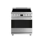 Smeg SPR30UIMX 30" Professional Series Induction Range with 4 Elements, 4.6 cu. ft. Oven Capacity, DIGI Screen, True European Convection, Ever-Clean Enamel Oven Cavity, VaporClean, in Stainless Steel