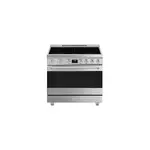 Smeg SPR36UIMX 36" Professional Series Induction Range with 5 Elements, 4.45 cu. ft. Oven Capacity, SoftClose Oven Door, VaporClean, in Stainless Steel