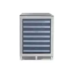 Sapphire SW243ZSS 24" 3 Series Single Zone Wine Cooler with 54 Bottle Capacity, LED Lighting, Precise Zero Clearance Design and Glass Door in Stainless Steel